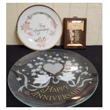 Happy Anniversary platters & plaque
