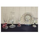 Champagne Glasses, votive & candy Etched
