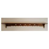Wood Heart Design Shelf with Pegs