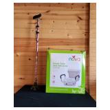 Raised Toilet Seat with Arms, Quad Cane