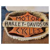 Concrete Harley Davidson Hand Painted Sign