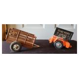 Tonka Road Work Ahead & Metal Brown Trailer