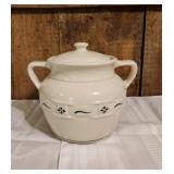 Longaberger Cookie Jar with Lid, Green trim
