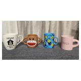 Coffee Mugs Sock Monkey, Sponge Bob, Life is Good