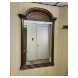 Antique Dark Wood Framed Heavy Mirror