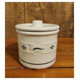 Longaberger Pottery Green Salt Crock & Lid
