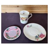 Grandmother's Plate, Saucer & Cup - Porcelain