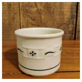 Longaberger Pottery USA Green Salt Crock