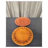 Fiesta Plates, Pumpkin Border & Welled