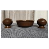 Fiesta Salt & Pepper Shakers & bowl