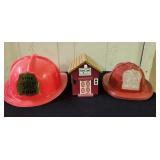 Fire Station Music Box,  Fire Chief Hats