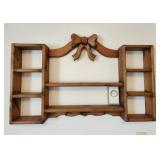 Wood Curio Shelf with Bow Accent