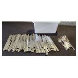Flatware Knives, Spoons, plastic tote