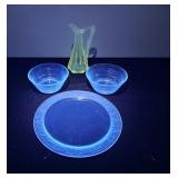 Glass Bowls,Cruet and Plate