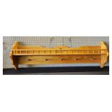 Oak Wood Shelf  with plate rail & hooks