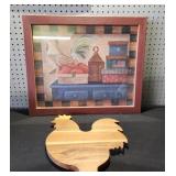 Home Interior Rooster Picture & cutting board