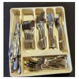 Stainless Steel Flatware Service of 12 & tray