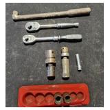 Snap-On Ratchet 3/8', 1/2' Breaker Bar, Sockets