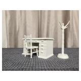 Dollhouse Desk and Coat Rack Furniture