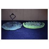 Glass Relish Plates, Rectangular & Round