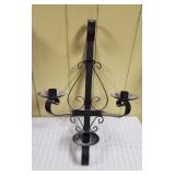 Candle Holder Wall Hanging, Black Metal
