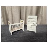 Dollhouse Bedroom Crib Furniture Set