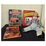 Fire Books (3) and Porcelain Fire Boy