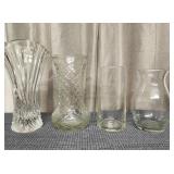 Heavy Clear Glass Flower Vases