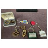 18K Gold Electroplate Key Ring, Owl, & Rings