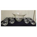 Glass Punch Bowl & cups
