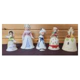 Porcelain Bells Girls (3), Bear & Flowers