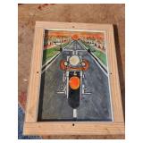 Harley Davidson drawn & painted Motorcycle Picture