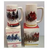 2011 & 2012 Budweiser Holiday Steins (NIB)