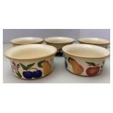 Longaberger Fruit Medley Pottery Ramekin Bowls
