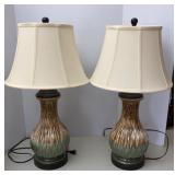 Heavy Glazed Pottery Lamps