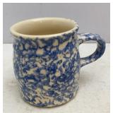 Henn Blue Sponge Stoneware Coffee Mug