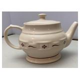 Longaberger Pottery Woven Tradition Red Tea Pot