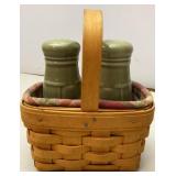 Longaberger Salt & Pepper Shakers/Basket