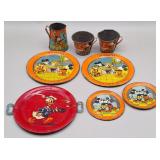Vintage Ohio Art Walt Disney Tin Play Dishes