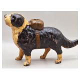 Cast Iron Saint Bernard "I Hear A Call" Coin Bank