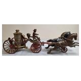 Hubley ? Cast Iron  3-Horse Drawn Fire Pumper