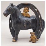 Arcade Cast Iron "Good Luck Horse" Still Bank