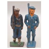 2 Cast Iron Toy U.S. Navy Sailors