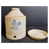 Stoneware Chicken Waterer/Feeder & Red Wing Saucer