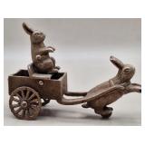 Kenton ? Cast Iron Bunny Rabbit Cart