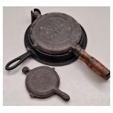 Stover Cast Iron Junior Waffle Iron & Miniature