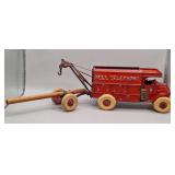 Hubley Red Cast Iron Bell Telephone Co. Truck