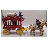 Kenton Cast Iron "Overland Circus" Wagon w/Horses
