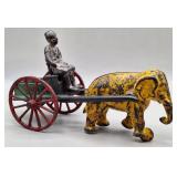 Kenton Cast Iron Elephant Drawn Cart w/Driver