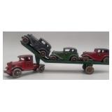 A.C. Williams Cast Iron Austin Car Carrier w/Cars